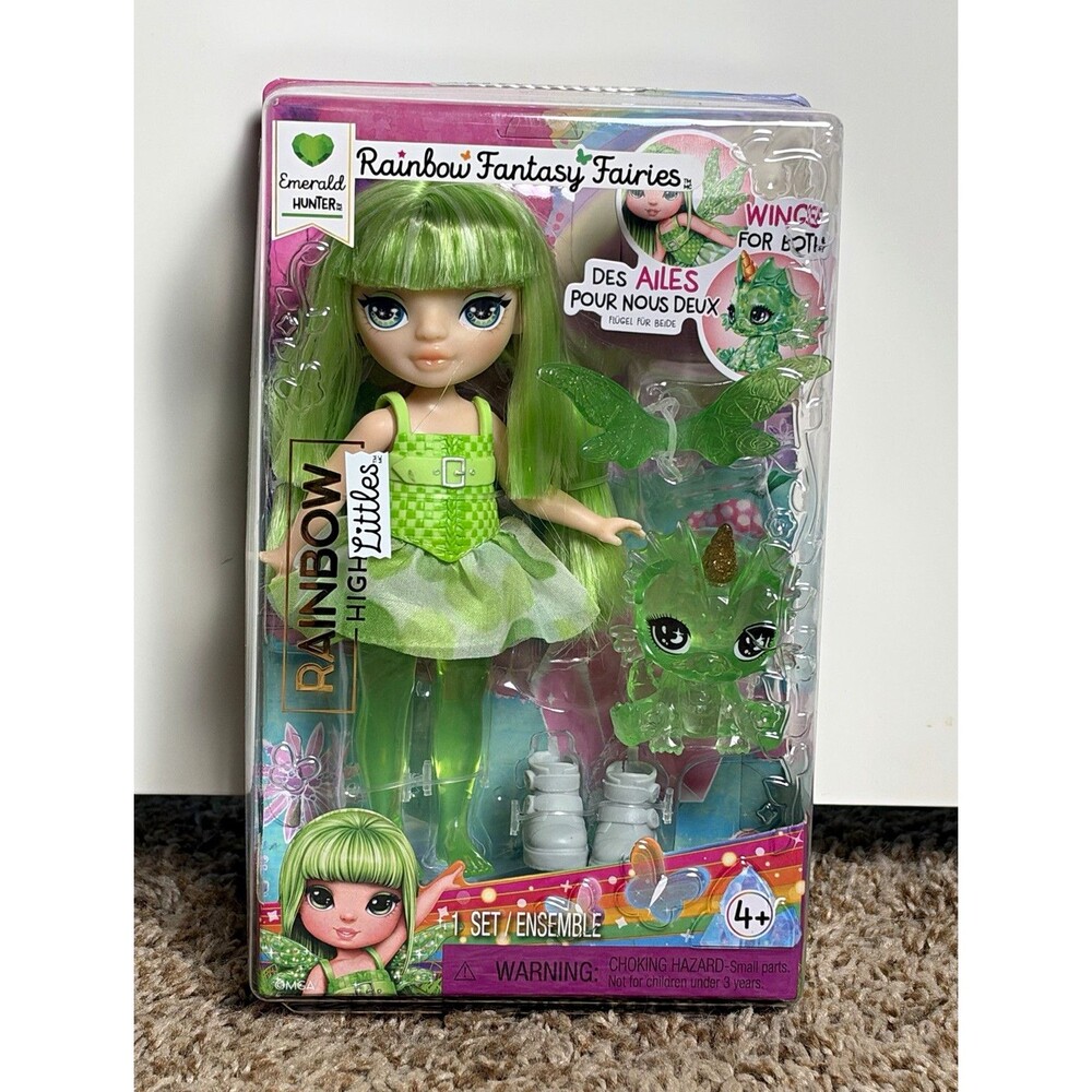 Rainbow High Littles Emerald Hunter Fantasy Fairies Doll Pet Wings NEW 543404